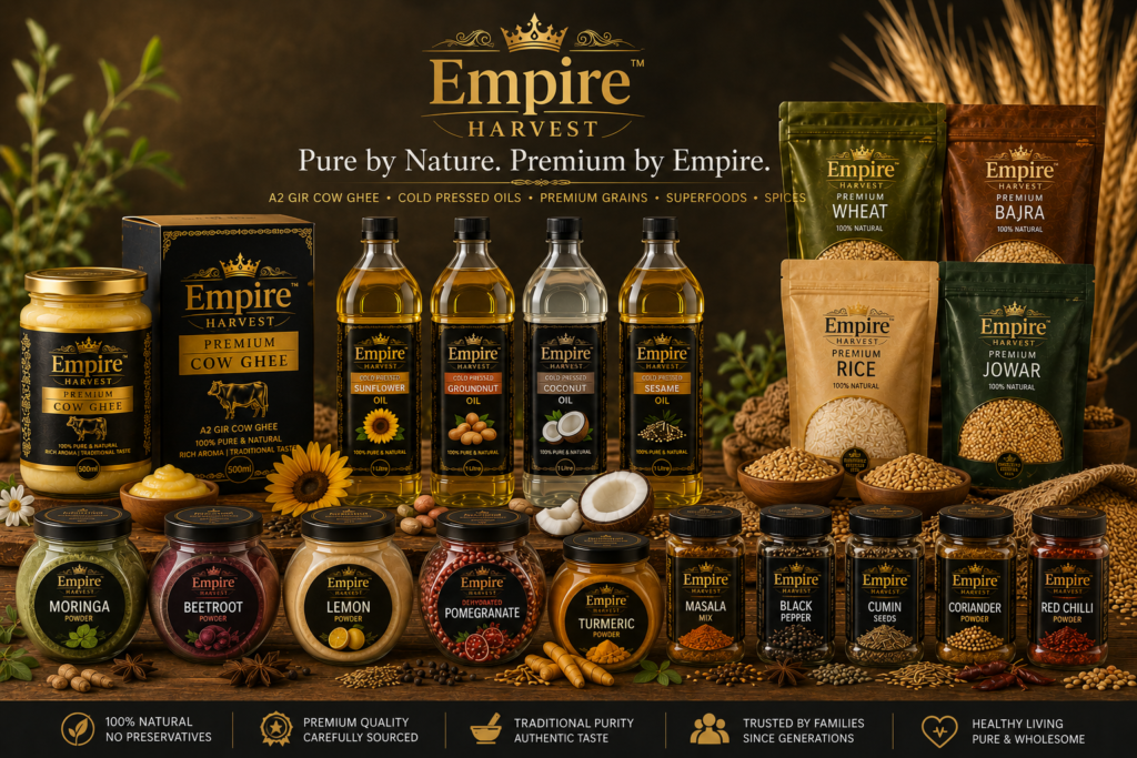 empire harvest products, A2 Ghee Moringa Turmeric Cold pressed oil